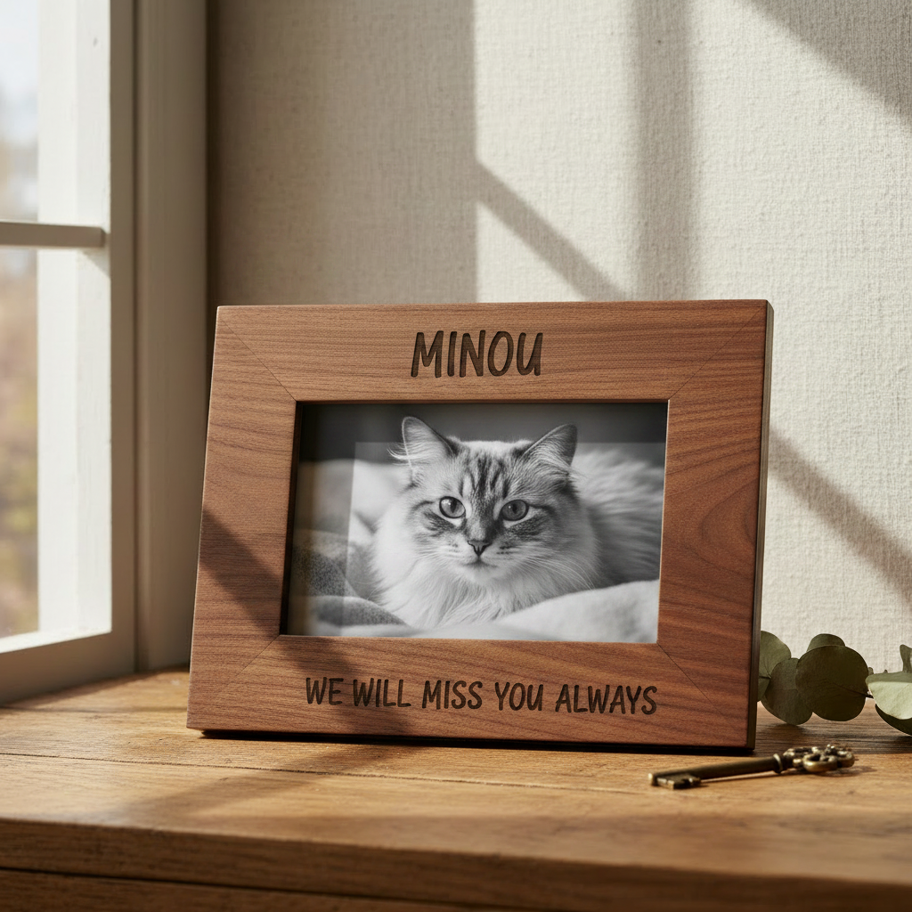 Custom laser engraved wooden picture frame